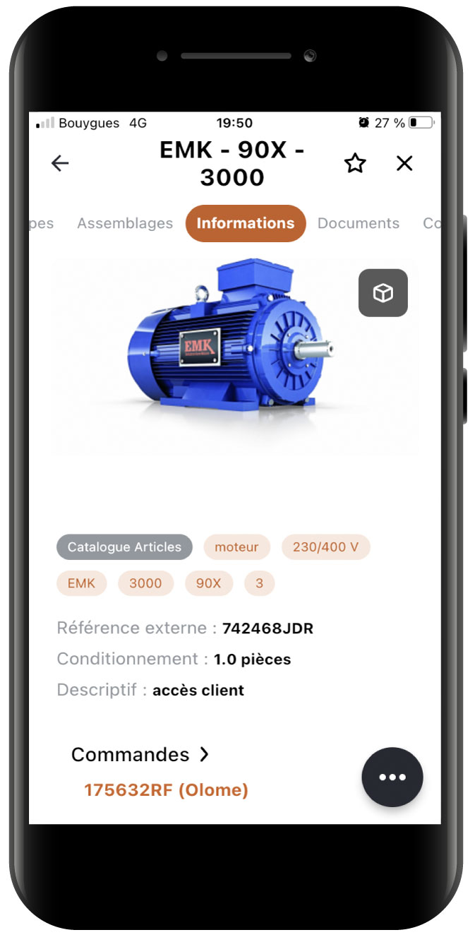 Une fiche ressource produit avec des informations