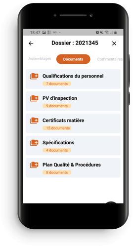 Dossier complet comportant des documentations dans une interface d'application Dossier complet comportant des documentations dans une interface d'application