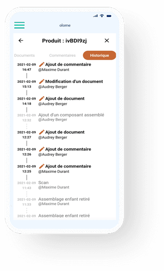 historique de traçabilité historique de traçabilité
